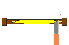 thining each end of cane