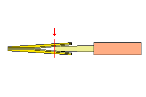 marking each side of cane at top of tube