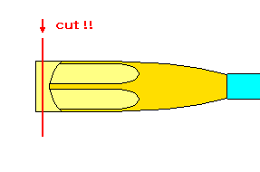 cutting at top of reed