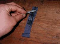 cutting velvet and spreading glue