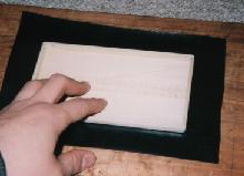 pasting skin to the wood box